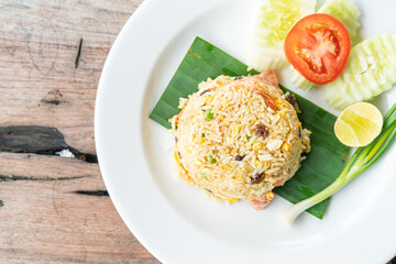 fried rice on white plate