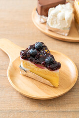 blueberry cheese cake on plate