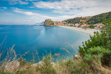 Fototapeta na wymiar Panoramic view on Scilla town, province of Reggio Calabria IT 