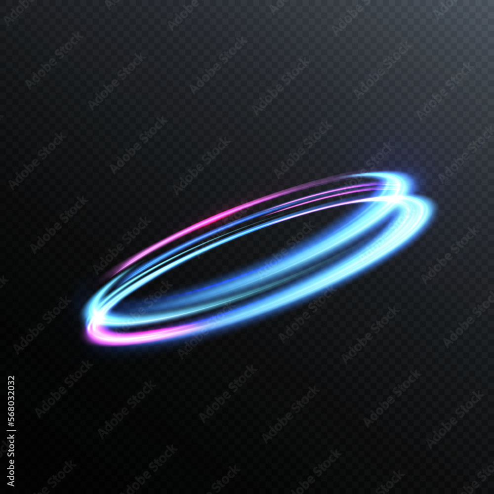 Aufkleber vector illustration of dynamic light sources on a dark background. high speed in night abstraction. 