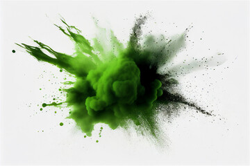 green explosion on a white background, generative ai