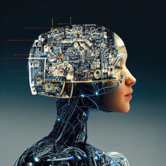 Artificial intelligence created with Generative AI technology