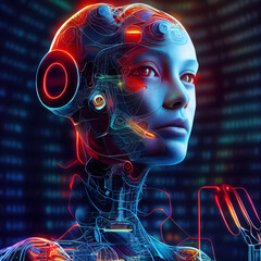 Artificial intelligence created with Generative AI technology