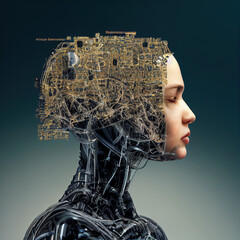 Artificial intelligence created with Generative AI technology