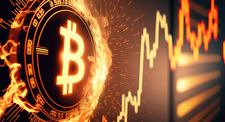 Bitcoin Crypto Market Abstract - Generative AI