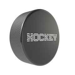 Hockey puck isolated transparent background 3d rendering

