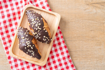 croissant with chocolate and nutty