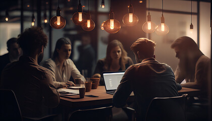 group of people in restaurant