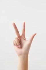 숫자 3을 의미하는 손가락 모션