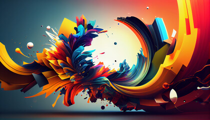 Abstract digital art with vibrant colors