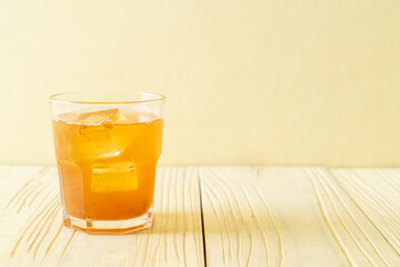 Delicious sweet drink tamarind juice and ice cube