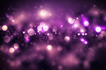Elegant abstract background in purple with bokeh lights and stars. Generative AI