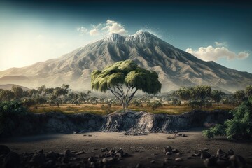 El Salvador landscape, created with generative ai - obrazy, fototapety, plakaty