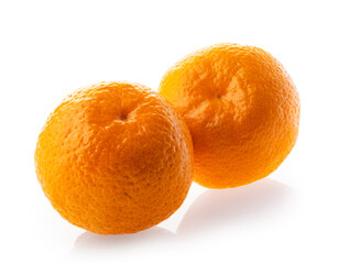 Tangerines isolated on white background with clipping path
