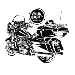 American big motorcycle silhouette vector illustration