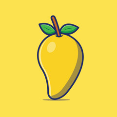 mango fruit icon cartoon illustration