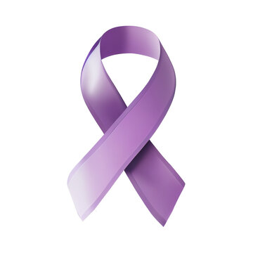 Purple Cancer Awareness Ribbon Created with Generative AI Technology