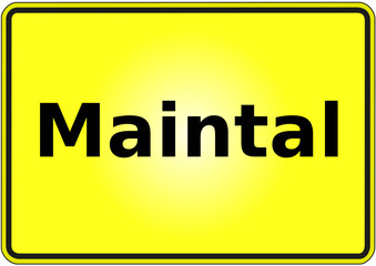 Stadteingangsschild Deutschland Stadt Maintal 