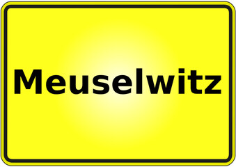 Stadteingangsschild Deutschland Stadt Meuselwitz
