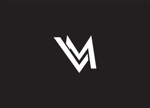 MV  Alphabet letters Initials Monogram logo design
