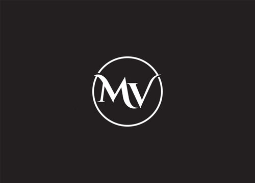 MV  Alphabet letters Initials Monogram logo design
