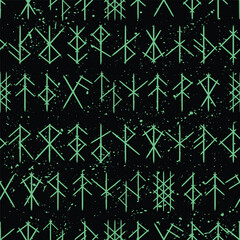 Seamless black bind runes background