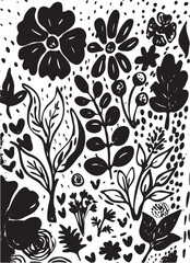 seamless pattern with flowers and floral elements.