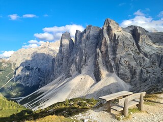 Awesome sunny landscape. Dolomite Alps, Italy, National park "Tre cime di Lavaredo", Unesco world heritage. Majestic panorama