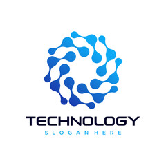 Abstract digital connection technology logo