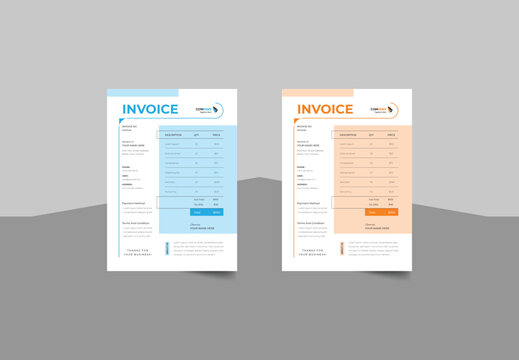 Clean Invoice Template Vector Design