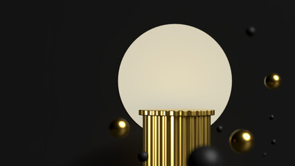 Background for advertising banners with gold pillar