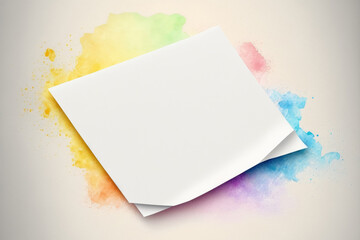 Naklejka premium Paper appearance. White backdrop with a watercolor paper texture. Generative AI