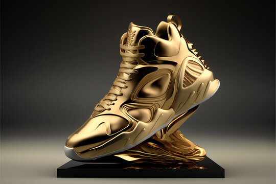 Cool designer sport sneakers shoes concept idea. Creative footwear innovative fashion style. Ai generated