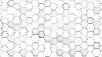 Hexagon 3d background black and white
