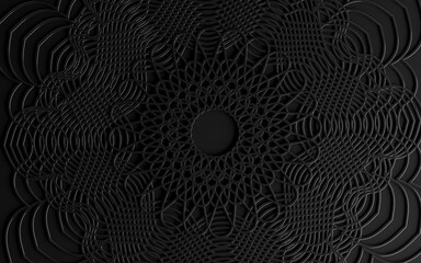 3d black arabic metal pattern
