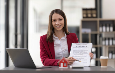 Contacting the buying or selling of real estate through a sales representative offering a contract to buy a house or apartment, condo and providing house keys for success