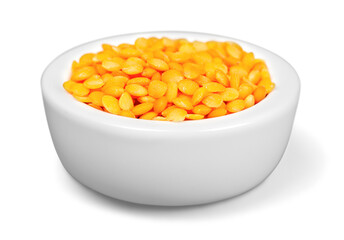 Collection of different spices with names in white pans, isolated