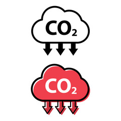Set of CO2 reduce cloud icon, clean global emission, environment eco design symbol vector illustration