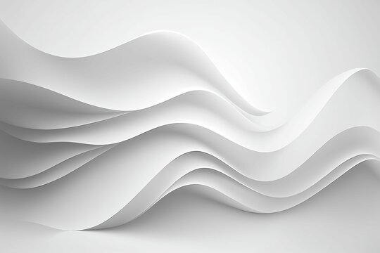 Abstract white wave background. White graphic line wallpaper Created with Generative AI technology. © Sakrapee Nopparat