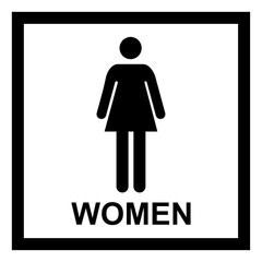 Restroom lady wc symbol, women flat web button, toilet vector illustration information
