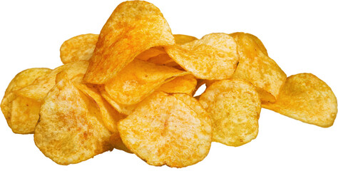 Pile of stack potato chips - obrazy, fototapety, plakaty