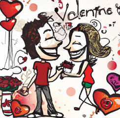 So Happy Couple on the Valentine's Day 