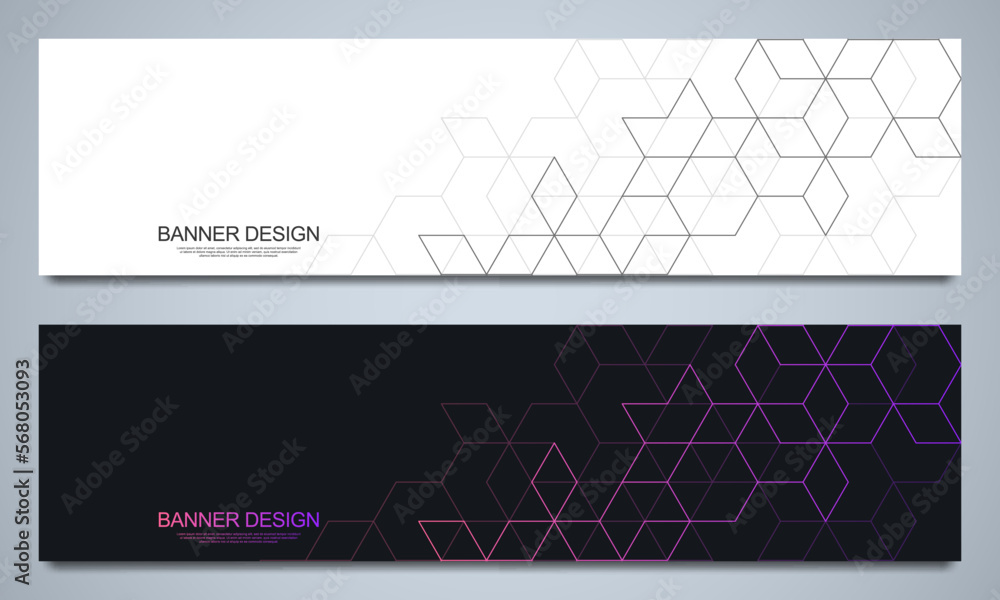 Poster Vector illustration of abstract geometric background for a banner template or header design