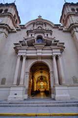 Exterior view of the main cathedral of Tarma, located next to the main square