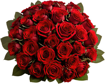 PNG Red Roses Flowers Bouquet Isolated