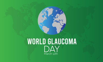 Vector illustration on the theme of World Glaucoma Day observed each year on March 12,banner, Holiday, poster, card and background design.