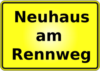 Obraz premium Stadteingangsschild Deutschland Stadt Neuhaus am Rennweg
