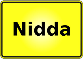 Stadteingangsschild Deutschland Stadt Nidda