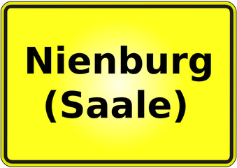 Stadteingangsschild Deutschland Stadt Nienburg (Saale)