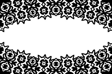 Vector black tribal border and white copy space